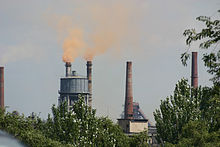 Heavy industry, partly in dilapidated condition, characterises the image of the region