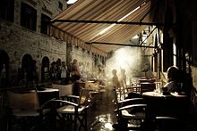 Café in the old town of Dubrovnik