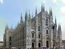 The Milan Cathedral (from 1386) has an exceptional position in the Italian Gothic style.