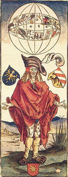 Depiction of a syphilitic attributed to Albrecht Dürer (pamphlet with the doctrinal poem by the physician Dietrich Ulsen, Nuremberg 1496)