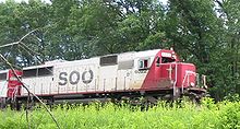 A locomotive of the Soo Line in Wisconsin