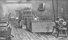 Historic electroplating shop, around 1900