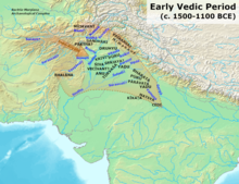 Territorial situation in the early Vedic period 1700-1100 BC.