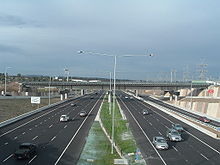 De EastLink tolweg bij de Maroondah snelwegbrug