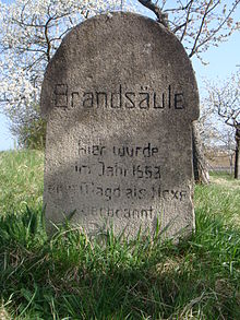 Memorial stone for a witch burning 1563 in Eckartsberga