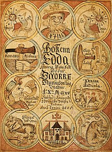 Cover page of an Icelandic copy of the Snorra-Edda from 1666