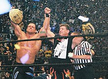 Chris Benoit en Eddie Guerrero op Wrestlemania 20, gehouden in Madison Square Garden.