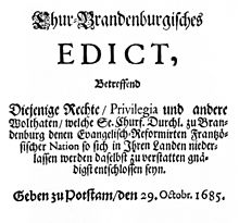 Edict of Potsdam 1685
