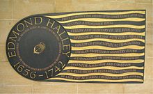 Pamětní deska v jižní křížové chodbě Westminsterského opatství  