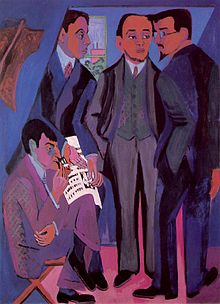 Invloed van het fauvisme: een portret van de groep Die Brücke door Ernst Ludwig Kirchner, 1926/27
