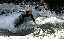 Surfer on the Eisbach wave