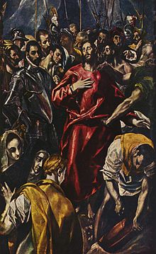El Greco and workshop, Disrobing of Christ, 165 × 99 cm, oil on canvas, 1590-1595, Alte Pinakothek in Munich