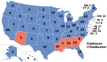 Result of the 1964 presidential election by state