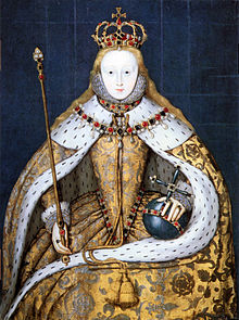 Elizabeth I em seus trajes de coroação