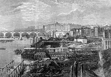 The Victoria Embankment under construction (1865)