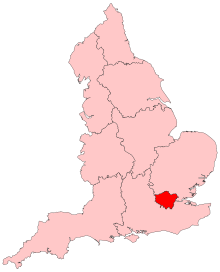 Location of London in England