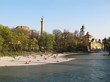 The small Isar in Munich at the Müllerschen Volksbad