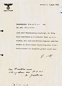 Hitler's order voor Actie T4