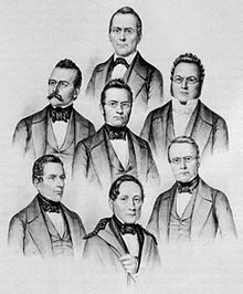 Първите седем членове, избрани през 1848 г.  