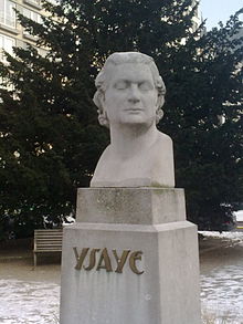 Buste van Eugène Ysaÿe in Luik (tuinen van de Piercotlaan).  
