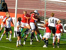 Norway in the match against Germany at the EM 2009