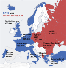 Troop Strengths of NATO Member States with Contingents from the USA and Canada and Warsaw Pact Countries in Europe 1959