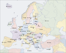 Political map of Europe with capitals