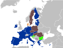 European Monetary UnionStatus : February 1, 2020 Eurozone members (19) ERM II members with opt-out clause (1: Denmark) Countries applying for ERM II membership (2: Bulgaria, Croatia) Other EU members without opt-out clause (5) Unilateral users of the euro (Montenegro, Kosovo)