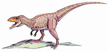 Eustreptospondylus syömässä ihtyosaurusta.  