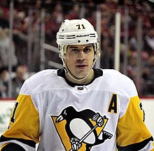 Evgeni Malkin, NHL:n pitkäaikaisin varakapteeni ja Pittsburgh Penguinsin varakapteeni vuodesta 2008 lähtien.  