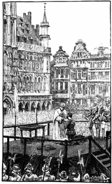 Execution of Egmond and Horn on 5 June 1568 on the Great Market in Brussels, 19th century illustration