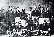 The championship team of FC Barcelona in 1910