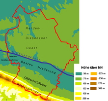 The topography of the municipality of Hille