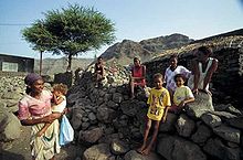 Family with children in Tarrafal on Santiago Island