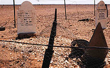 Grafstenen tegenover Mekka op Farina's begraafplaats