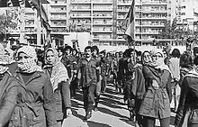 Fatah fighters in West Beirut at the Lebanese civil war