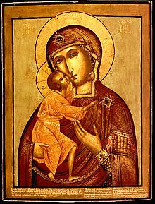 Matka Boska Miłosierdzia z św. Teodorem , ok. 950, bizantyjska