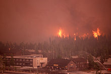 Fires near the Old Faithful complex, on September 7, 1988.