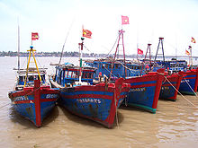 Vissersboten in Dong Hoi.