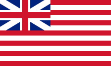 Flag 1707-1801 The number of stripes varies in historical accounts, the 13 stripe form did not appear until after the creation of the Province of Georgia in 1732