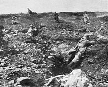 Unsuccessful French assault on a German position almost completely leveled by drum fire