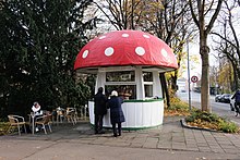 Kiosk in the shape of a toadstool in Regensburg (2019)
