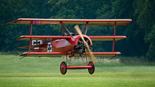A replica of the Fokker Dr.1 triplane as flown by Manfred von Richthofen.