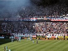 Ligue 1 atmosphere at the Princes Park stadium during a Paris Saint-Germain match against SM Caen in 2004.