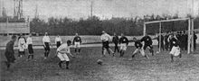 Scene from the international match against Switzerland (1905)