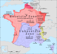Occupied and unoccupied zone in France until November 1942
