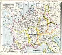 Burgundia as part of the Frankish Empire at the time of the Merovingians.