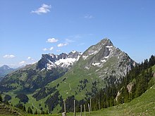 Pre-Alps of Fribourg: Dent de Brenleire (2358 m, front right) and Vanil Noir (2389 m, back)