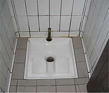 Squat toilet at a French motorway petrol station