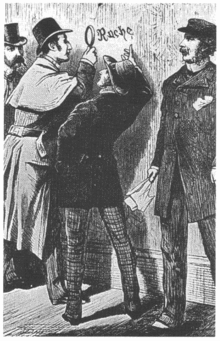 Originele illustratie van Holmes met vergrootglas